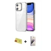 MARSİLYAN™- iPhone 11 Kılıf Yörünge Form - Siyah Bilvis 3D Mat Cam Ekran Koruyucu + Rainbow Kamera Lens Koruma Cam - KI