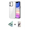 MARSİLYAN™- iPhone 11 Kılıf Yörünge Form - Siyah Bilvis 3D Mat Cam Ekran Koruyucu + Raze Metal Kamera Lens - MI
