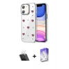 MARSİLYAN™- iPhone 11 Kılıf Yörünge Form - Siyah Bilvis 5in1 3D Magic Cam Ekran Koruyucu + Kamera Lens Koruma Cam - SF