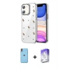 MARSİLYAN™- iPhone 11 Kılıf Yörünge Form - Siyah Bilvis 5in1 3D Magic Cam Ekran Koruyucu + Neon Fosforlu Kamera Lens - TU