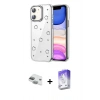 MARSİLYAN™- iPhone 11 Kılıf Yörünge Form - Siyah Bilvis 5in1 3D Magic Cam Ekran Koruyucu + Pers Alüminyum Kamera Lens - YL