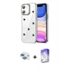 MARSİLYAN™- iPhone 11 Kılıf Yörünge Form - Siyah Bilvis 5in1 3D Magic Cam Ekran Koruyucu + Pers Alüminyum Kamera Lens - GI