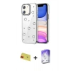 MARSİLYAN™- iPhone 11 Kılıf Yörünge Form - Siyah Bilvis 5in1 3D Magic Cam Ekran Koruyucu + Rainbow Kamera Lens Koruma Cam - KI