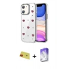 MARSİLYAN™- iPhone 11 Kılıf Yörünge Form - Siyah Bilvis 5in1 3D Magic Cam Ekran Koruyucu + Rainbow Kamera Lens Koruma Cam - KI