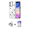 MARSİLYAN™- iPhone 11 Kılıf Yörünge Form - Siyah Bilvis 5in1 3D Magic Cam Ekran Koruyucu + Raze Metal Kamera Lens - GS