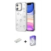 MARSİLYAN™- iPhone 11 Kılıf Yörünge Form - Siyah Bilvis 5in1 3D Magic Cam Ekran Koruyucu + Renkli Kamera Lens Koruma Cam - SI