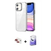 MARSİLYAN™- iPhone 11 Kılıf Yörünge Form - Siyah Bilvis 5in1 5D Magic Hayalet Cam Ekran Koruyucu + Pers Alüminyum Kamera Lens - KI