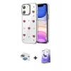 MARSİLYAN™- iPhone 11 Kılıf Yörünge Form - Siyah Bilvis 5in1 5D Magic Hayalet Cam Ekran Koruyucu + Pers Alüminyum Kamera Lens - GI