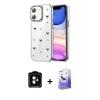 MARSİLYAN™- iPhone 11 Kılıf Yörünge Form - Siyah Bilvis 5in1 5D Magic Hayalet Cam Ekran Koruyucu + PVD Metal Kamera Lens - TU