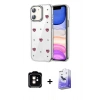 MARSİLYAN™- iPhone 11 Kılıf Yörünge Form - Siyah Bilvis 5in1 5D Magic Hayalet Cam Ekran Koruyucu + PVD Metal Kamera Lens - TU