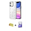 MARSİLYAN™- iPhone 11 Kılıf Yörünge Form - Siyah Bilvis 5in1 5D Magic Hayalet Cam Ekran Koruyucu + Rainbow Kamera Lens Koruma Cam - KI