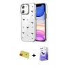 MARSİLYAN™- iPhone 11 Kılıf Yörünge Form - Siyah Bilvis 5in1 5D Magic Hayalet Cam Ekran Koruyucu + Rainbow Kamera Lens Koruma Cam - KI