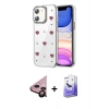 MARSİLYAN™- iPhone 11 Kılıf Yörünge Form - Siyah Bilvis 5in1 5D Magic Hayalet Cam Ekran Koruyucu + Raze Metal Kamera Lens - SH
