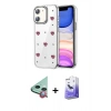 MARSİLYAN™- iPhone 11 Kılıf Yörünge Form - Siyah Bilvis 5in1 5D Magic Hayalet Cam Ekran Koruyucu + Raze Metal Kamera Lens - KI