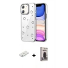 MARSİLYAN™- iPhone 11 Kılıf Yörünge Form - Siyah Bilvis Hayalet Cam Ekran Koruyucu + Renkli Kamera Lens Koruma Cam - SI