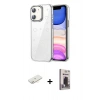 MARSİLYAN™- iPhone 11 Kılıf Yörünge Form - Siyah Bilvis Hayalet Cam Ekran Koruyucu + Renkli Kamera Lens Koruma Cam - SI