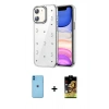 MARSİLYAN™- iPhone 11 Kılıf Yörünge Form - Siyah Buffer Cam Ekran Koruyucu + Neon Fosforlu Kamera Lens - MI