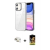 MARSİLYAN™- iPhone 11 Kılıf Yörünge Form - Siyah Buffer Cam Ekran Koruyucu + Pers Alüminyum Kamera Lens - GD