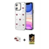 MARSİLYAN™- iPhone 11 Kılıf Yörünge Form - Siyah Buffer Cam Ekran Koruyucu + Pers Alüminyum Kamera Lens - KI