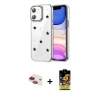MARSİLYAN™- iPhone 11 Kılıf Yörünge Form - Siyah Buffer Cam Ekran Koruyucu + Pers Alüminyum Kamera Lens - KI