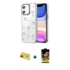 MARSİLYAN™- iPhone 11 Kılıf Yörünge Form - Siyah Buffer Cam Ekran Koruyucu + Rainbow Kamera Lens Koruma Cam - KI