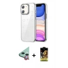 MARSİLYAN™- iPhone 11 Kılıf Yörünge Form - Siyah Buffer Cam Ekran Koruyucu + Raze Metal Kamera Lens - KI