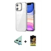 MARSİLYAN™- iPhone 11 Kılıf Yörünge Form - Siyah Buffer Cam Ekran Koruyucu + Raze Metal Kamera Lens - MI