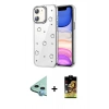 MARSİLYAN™- iPhone 11 Kılıf Yörünge Form - Siyah Buffer Cam Ekran Koruyucu + Raze Metal Kamera Lens - MI