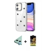 MARSİLYAN™- iPhone 11 Kılıf Yörünge Form - Siyah Buffer Cam Ekran Koruyucu + Raze Metal Kamera Lens - MI