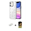 MARSİLYAN™- iPhone 11 Kılıf Yörünge Form - Siyah Buffer Cam Ekran Koruyucu + Renkli Kamera Lens Koruma Cam - SI