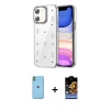 MARSİLYAN™- iPhone 11 Kılıf Yörünge Form - Siyah Buffer Hayalet Cam Ekran Koruyucu + Neon Fosforlu Kamera Lens - YL