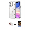 MARSİLYAN™- iPhone 11 Kılıf Yörünge Form - Siyah Buffer Hayalet Cam Ekran Koruyucu + Pers Alüminyum Kamera Lens - KI