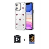 MARSİLYAN™- iPhone 11 Kılıf Yörünge Form - Siyah Buffer Hayalet Cam Ekran Koruyucu + PVD Metal Kamera Lens - MI