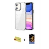 MARSİLYAN™- iPhone 11 Kılıf Yörünge Form - Siyah Buffer Hayalet Cam Ekran Koruyucu + Rainbow Kamera Lens Koruma Cam - KI