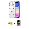 MARSİLYAN™- iPhone 11 Kılıf Yörünge Form - Siyah Buffer Hayalet Cam Ekran Koruyucu + Rainbow Kamera Lens Koruma Cam - KI