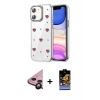 MARSİLYAN™- iPhone 11 Kılıf Yörünge Form - Siyah Buffer Hayalet Cam Ekran Koruyucu + Raze Metal Kamera Lens - SH