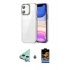 MARSİLYAN™- iPhone 11 Kılıf Yörünge Form - Siyah Buffer Hayalet Cam Ekran Koruyucu + Raze Metal Kamera Lens - MI