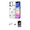 MARSİLYAN™- iPhone 11 Kılıf Yörünge Form - Siyah Buffer Hayalet Cam Ekran Koruyucu + Renkli Kamera Lens Koruma Cam - SI