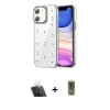 MARSİLYAN™- iPhone 11 Kılıf Yörünge Form - Siyah Joko Magic 5D Hayalet Cam + Kamera Lens Koruma Cam - SF