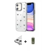 MARSİLYAN™- iPhone 11 Kılıf Yörünge Form - Siyah Joko Magic 5D Hayalet Cam + Raze Metal Kamera Lens - GS