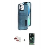 MARSİLYAN™- iPhone 11 Kılıf Yörünge Işık Serisi - Şeffaf 360 Full Body Arka Koruyucu + Pers Alüminyum Kamera Lens - KI