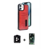 MARSİLYAN™- iPhone 11 Kılıf Yörünge Işık Serisi - Şeffaf 360 Full Body Arka Koruyucu + PVD Metal Kamera Lens - TU