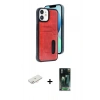 MARSİLYAN™- iPhone 11 Kılıf Yörünge Işık Serisi - Şeffaf 360 Full Body Arka Koruyucu + Renkli Kamera Lens Koruma Cam - YL