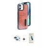 MARSİLYAN™- iPhone 11 Kılıf Yörünge Işık Serisi - Şeffaf Pasifik Cam Ekran Koruyucu + Pers Alüminyum Kamera Lens - LT
