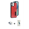 MARSİLYAN™- iPhone 11 Kılıf Yörünge Işık Serisi - Şeffaf Pasifik Cam Ekran Koruyucu + Pers Alüminyum Kamera Lens - LT