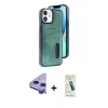 MARSİLYAN™- iPhone 11 Kılıf Yörünge Işık Serisi - Şeffaf Pasifik Cam Ekran Koruyucu + Raze Metal Kamera Lens - MR