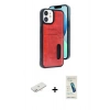 MARSİLYAN™- iPhone 11 Kılıf Yörünge Işık Serisi - Şeffaf Pasifik Cam Ekran Koruyucu + Renkli Kamera Lens Koruma Cam - YL