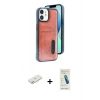 MARSİLYAN™- iPhone 11 Kılıf Yörünge Işık Serisi - Şeffaf Pasifik Cam Ekran Koruyucu + Renkli Kamera Lens Koruma Cam - TU