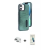 MARSİLYAN™- iPhone 11 Kılıf Yörünge Işık Serisi - Şeffaf Pasifik Cam Ekran Koruyucu + Pers Alüminyum Kamera Lens - YL