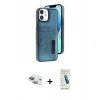 MARSİLYAN™- iPhone 11 Kılıf Yörünge Işık Serisi - Şeffaf Pasifik Cam Ekran Koruyucu + Pers Alüminyum Kamera Lens - YL